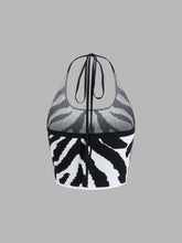 Zebra Print Halter Open Back Crop Top